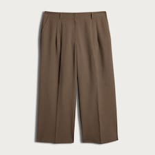F&F Check Print Pleated Wide Leg Co-ord Trousers in Brown thumbnail 4