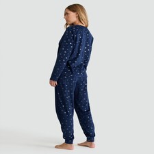 Harry Potter Fleece Hedwig Star Print Pyjama Set in Navy thumbnail 3