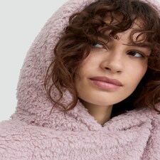 F&F Fleece Oversized Pyjama Hoodie in Pink thumbnail 2