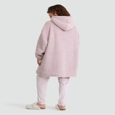 F&F Fleece Oversized Pyjama Hoodie in Pink thumbnail 3