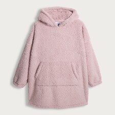 F&F Fleece Oversized Pyjama Hoodie in Pink thumbnail 4