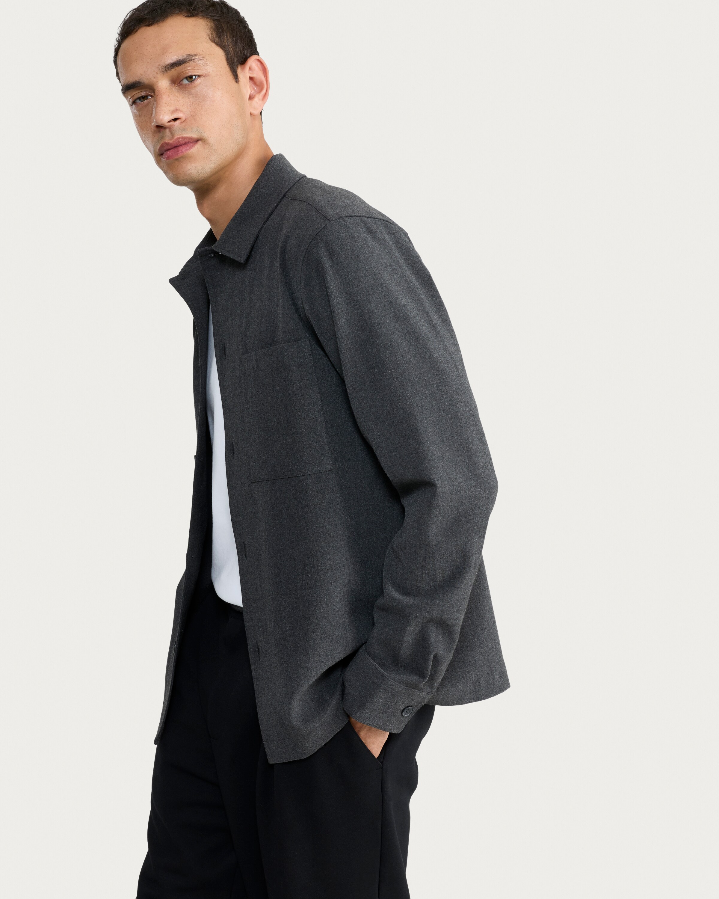 F&F Button Down Pocket Shirt in Grey