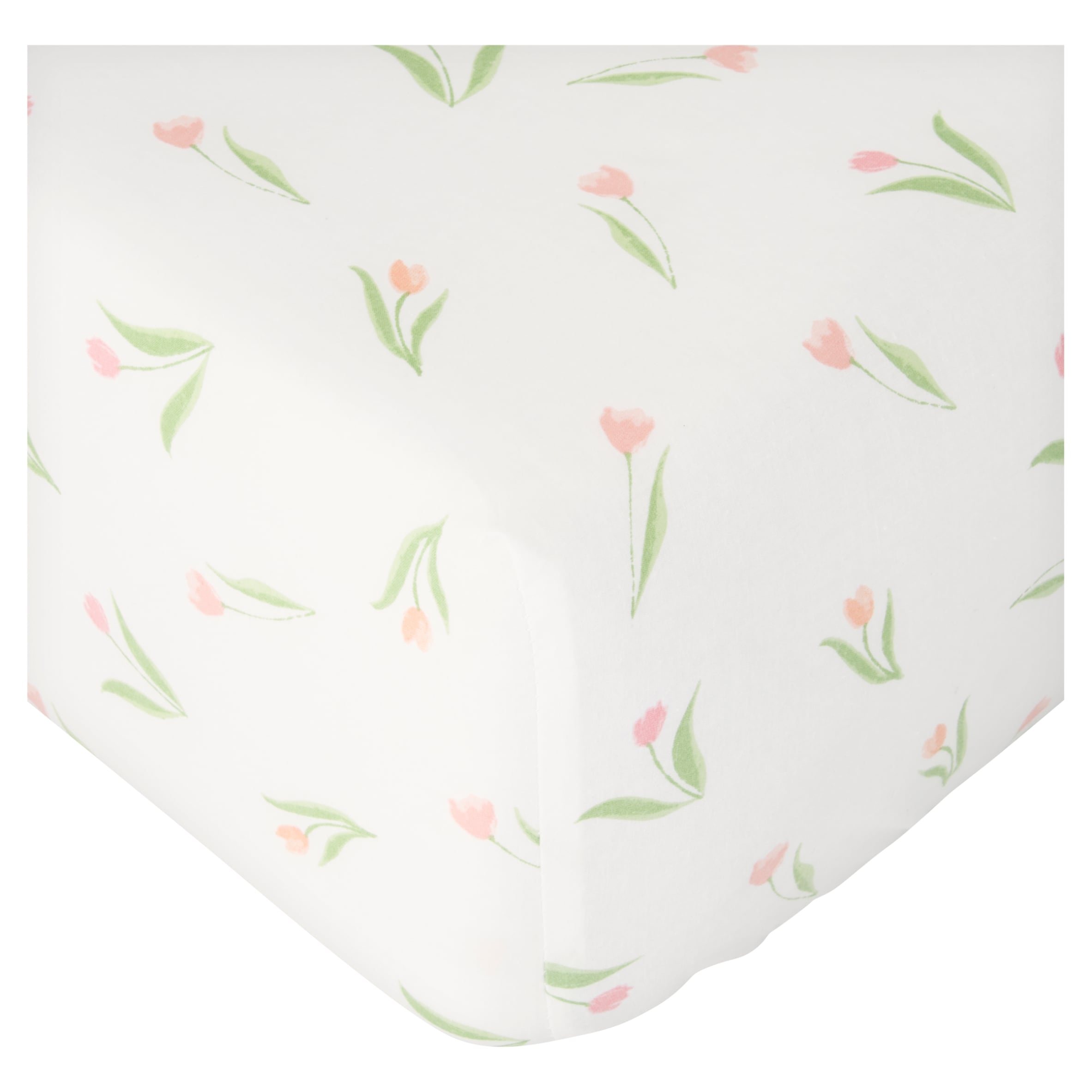F&F Home Cotton Rich Fitted Sheet Ditsy Tulips Single