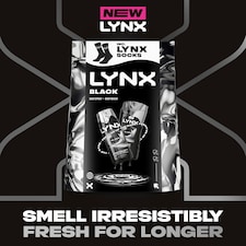 Lynx Black Bodyspray & Bodywash Duo with Socks Gift Set thumbnail 2