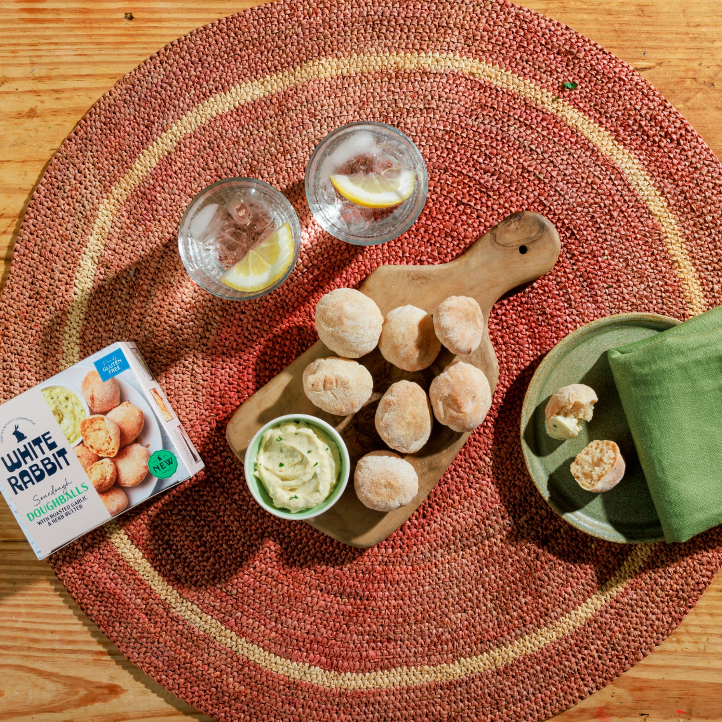 White Rabbit Gluten Free Sourdough Doughballs with Roasted Garlic Butter 8 Pack 140g thumbnail 2
