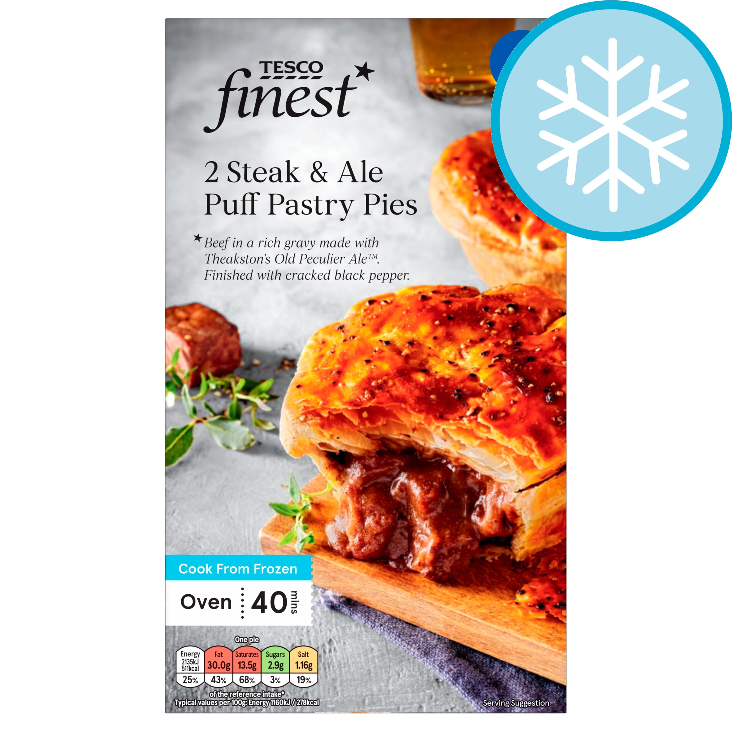 Tesco Finest 2 Steak &Ale Pies 400g