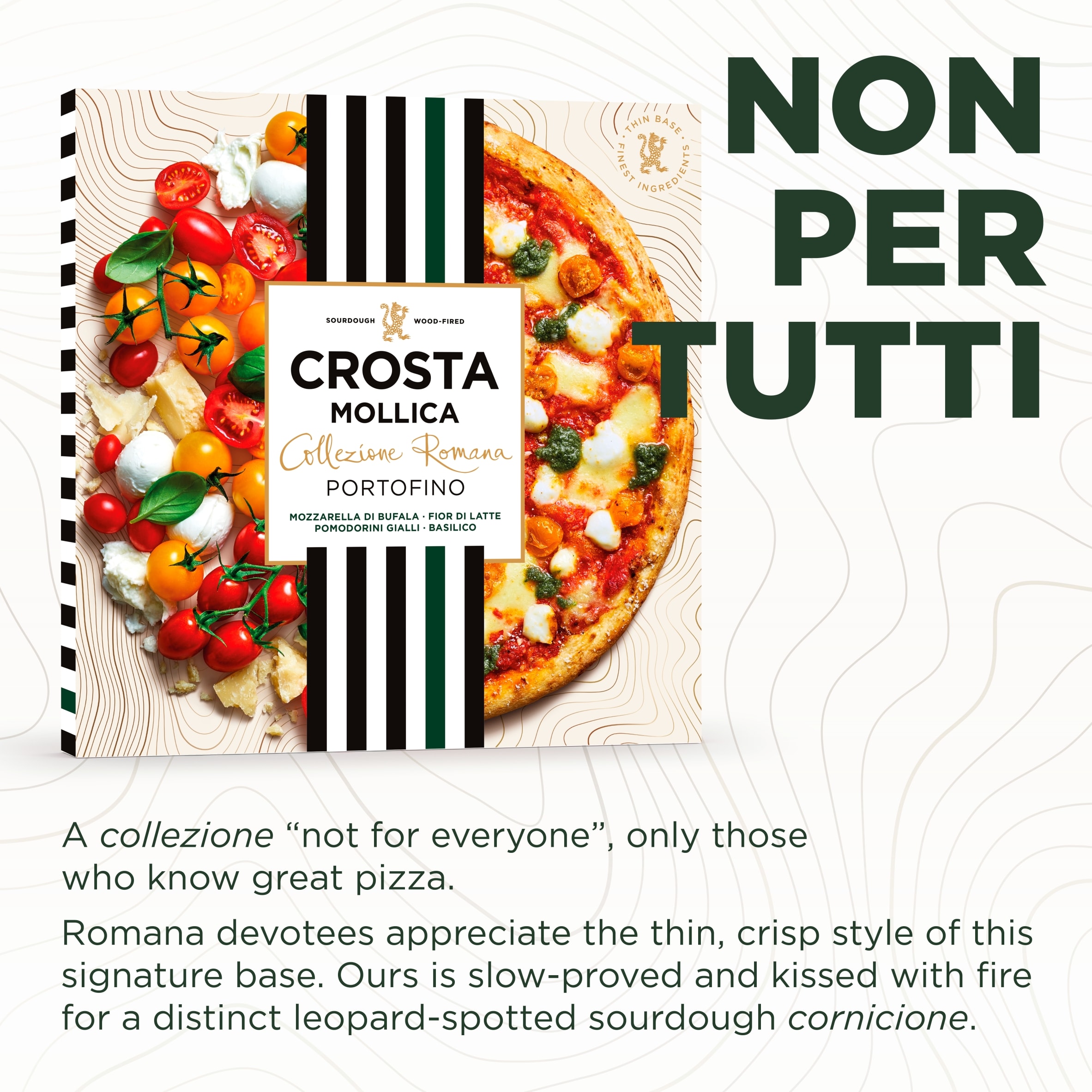 Crosta Mollica Collezione Romana Portofino Pizza - Tomato & Mozzarella 516g thumbnail 3