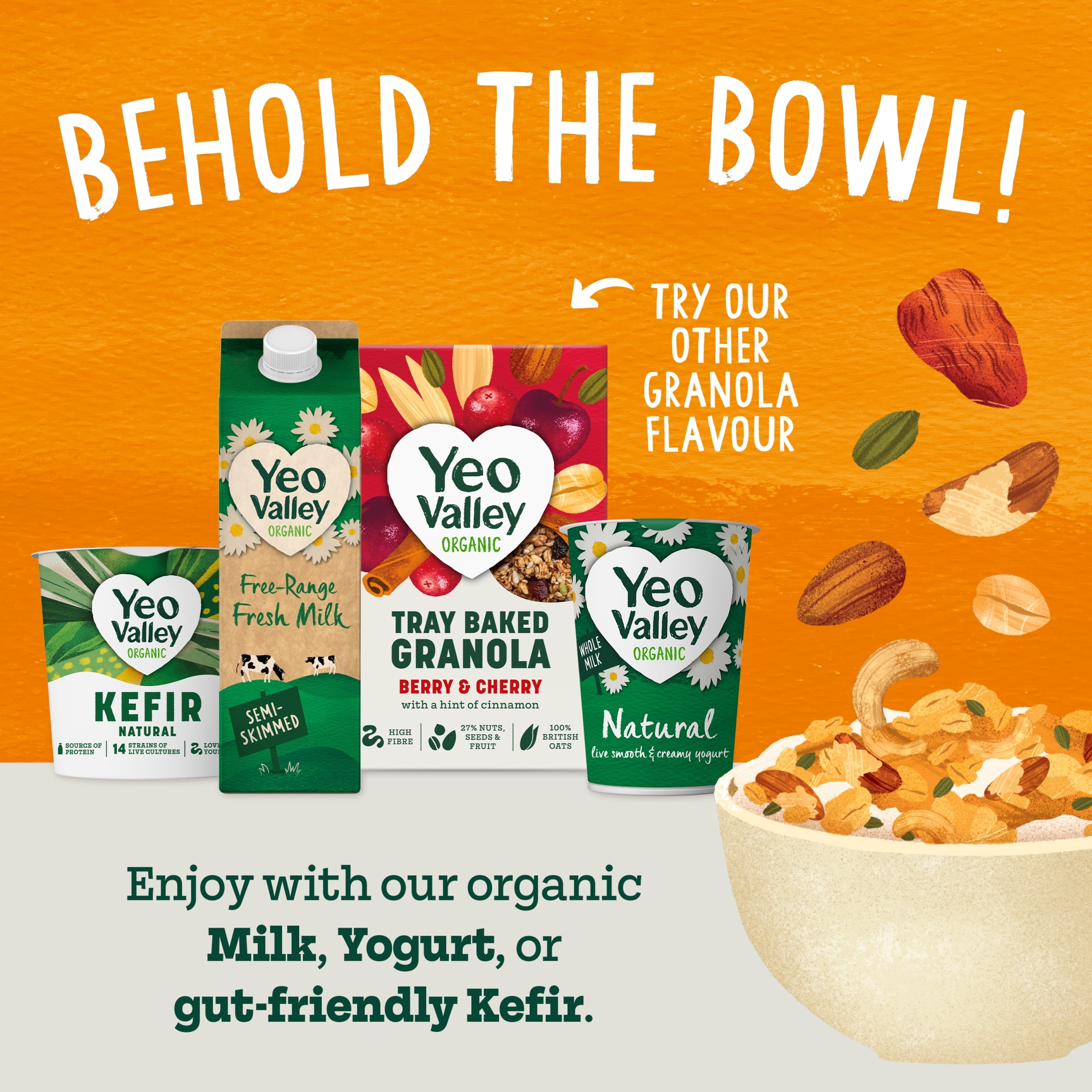 Yeo Valley Organic Tray Baked Granola Toasted Nuts & Seeds 360g thumbnail 4