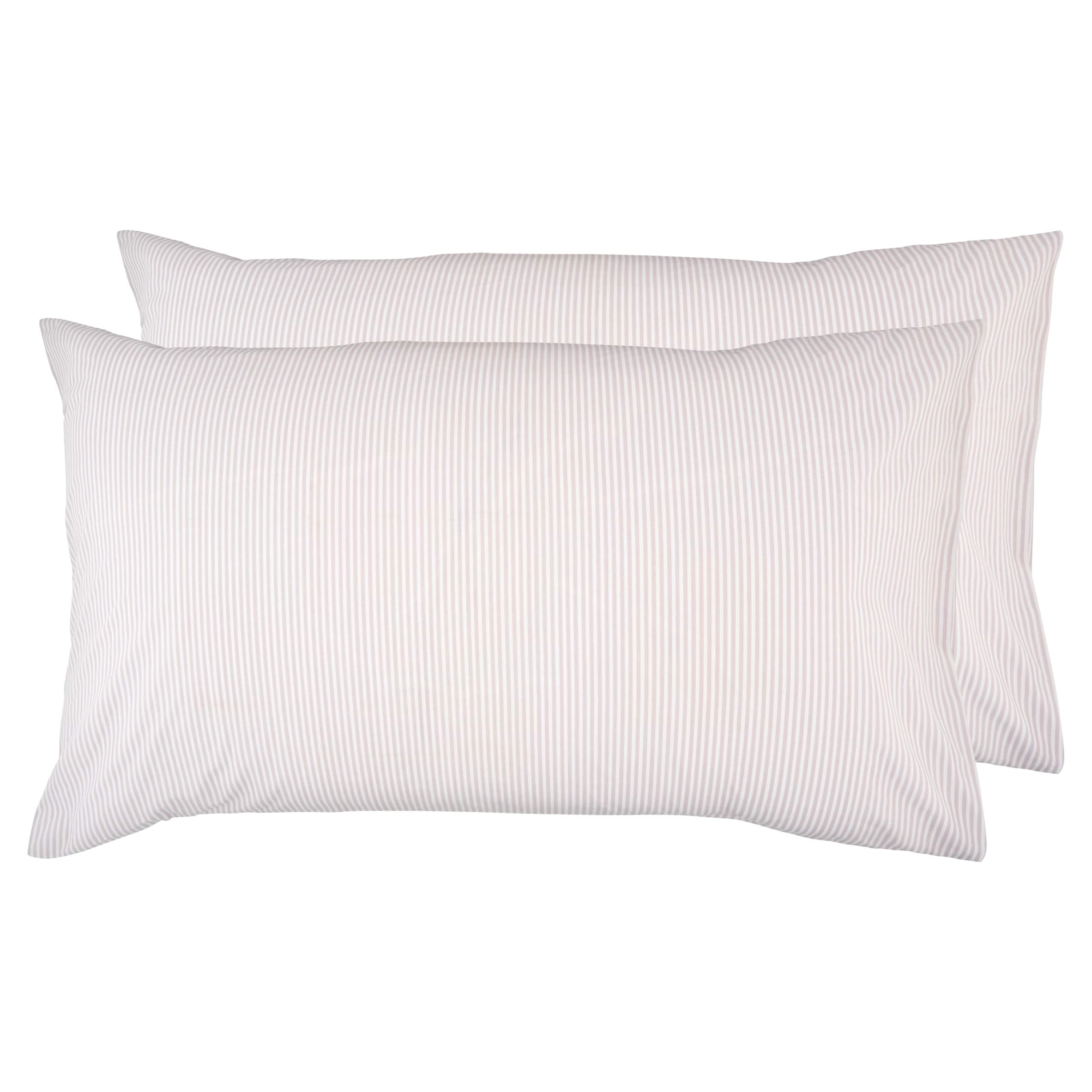 F&F Home 100% Cotton Grey Stripe Pillowcase Pair