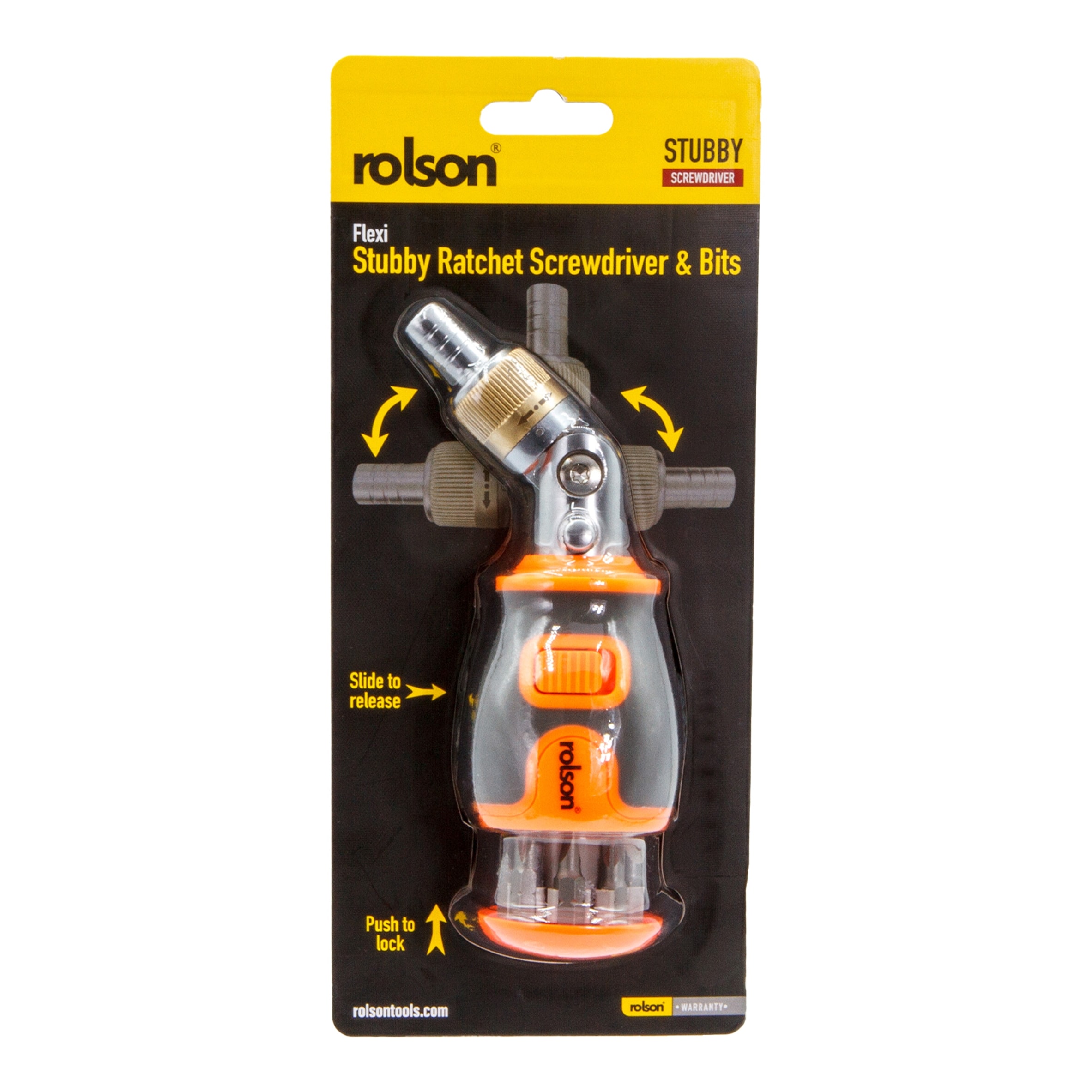 ROLSON FLEXI STUBBY RATCHET SCREWDRIVER  BIT SET