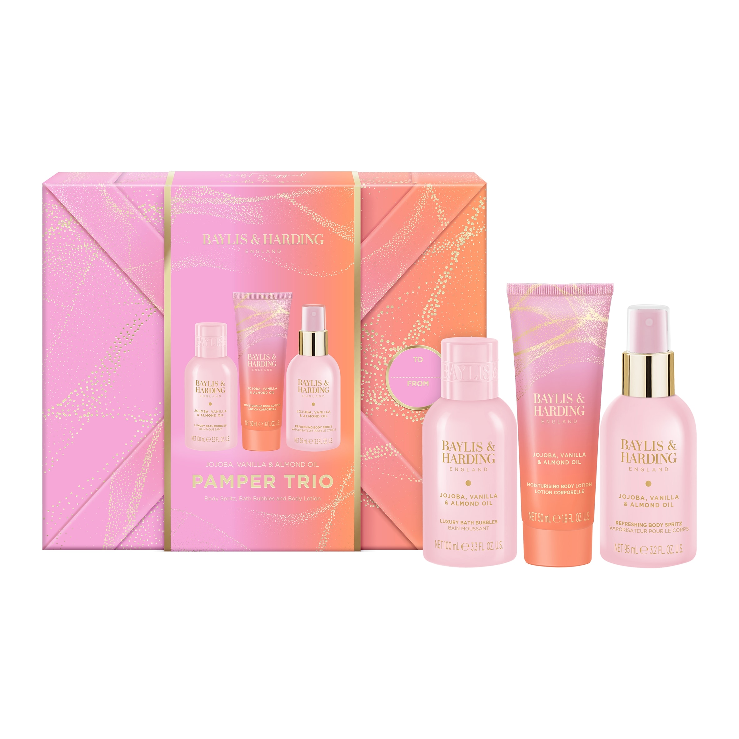 Baylis & Harding Jojoba, Vanilla & Almond Pamper Trio Gift Set thumbnail 2