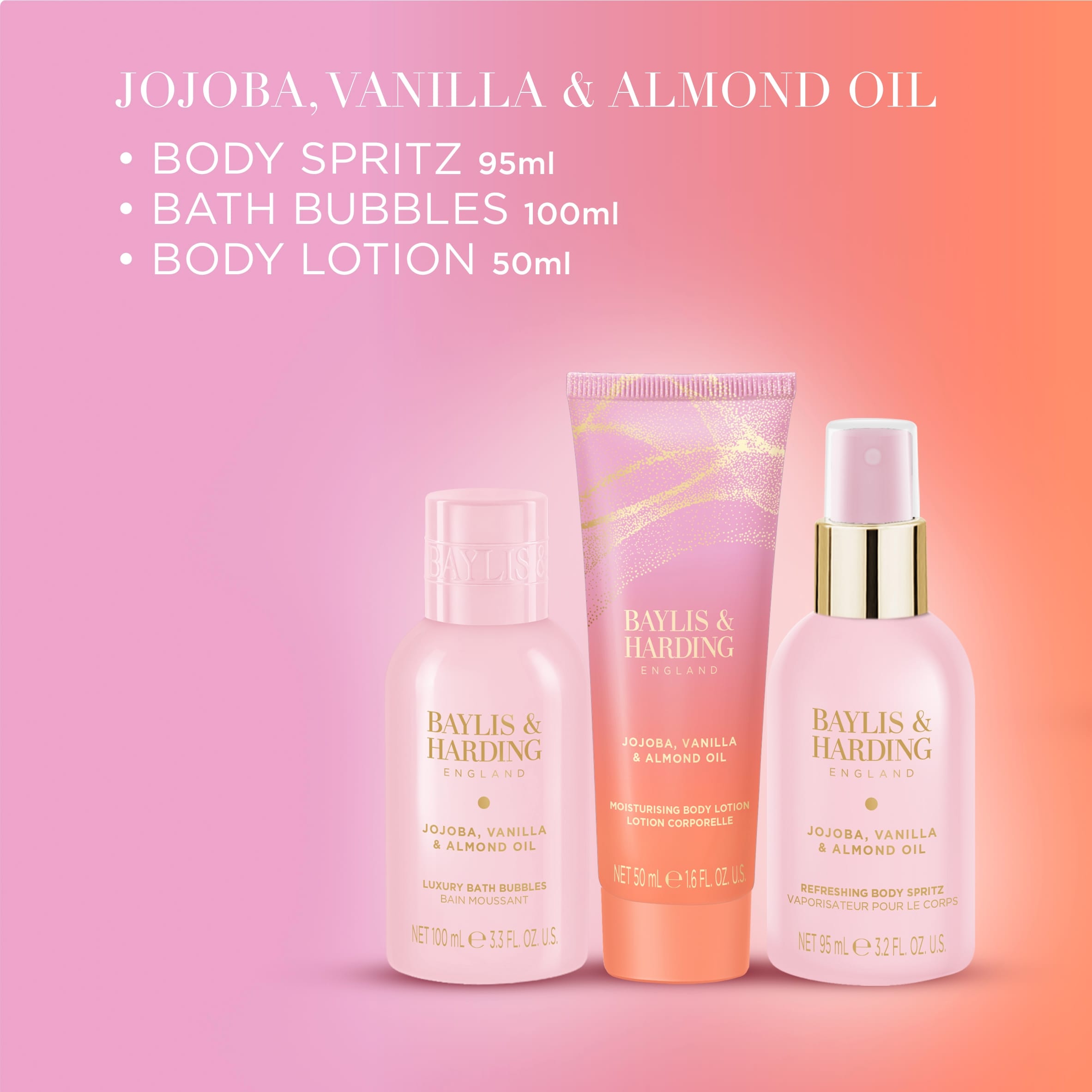 Baylis & Harding Jojoba, Vanilla & Almond Pamper Trio Gift Set thumbnail 3