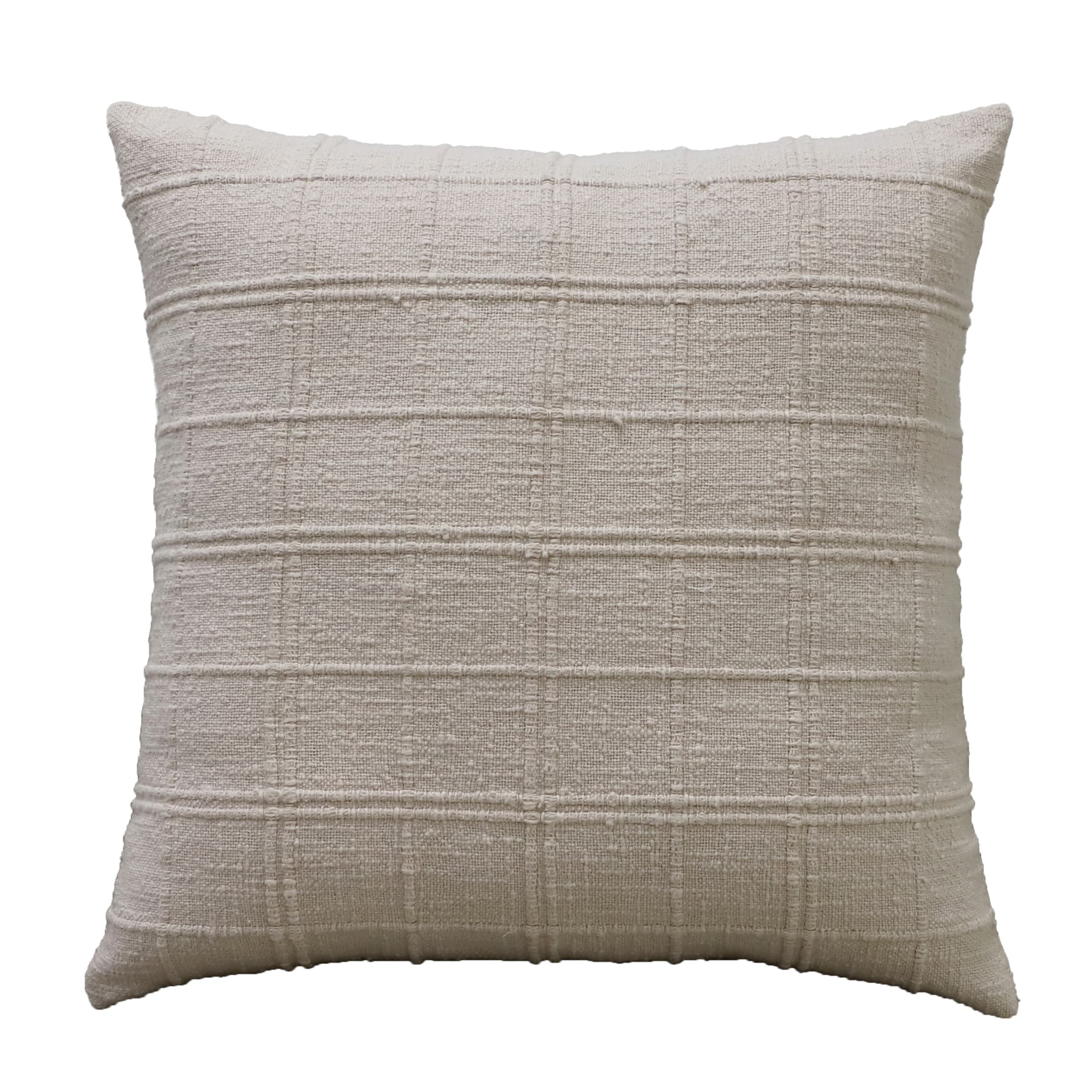 F&F Home Neutral Textured Check Cushion 45x45cm