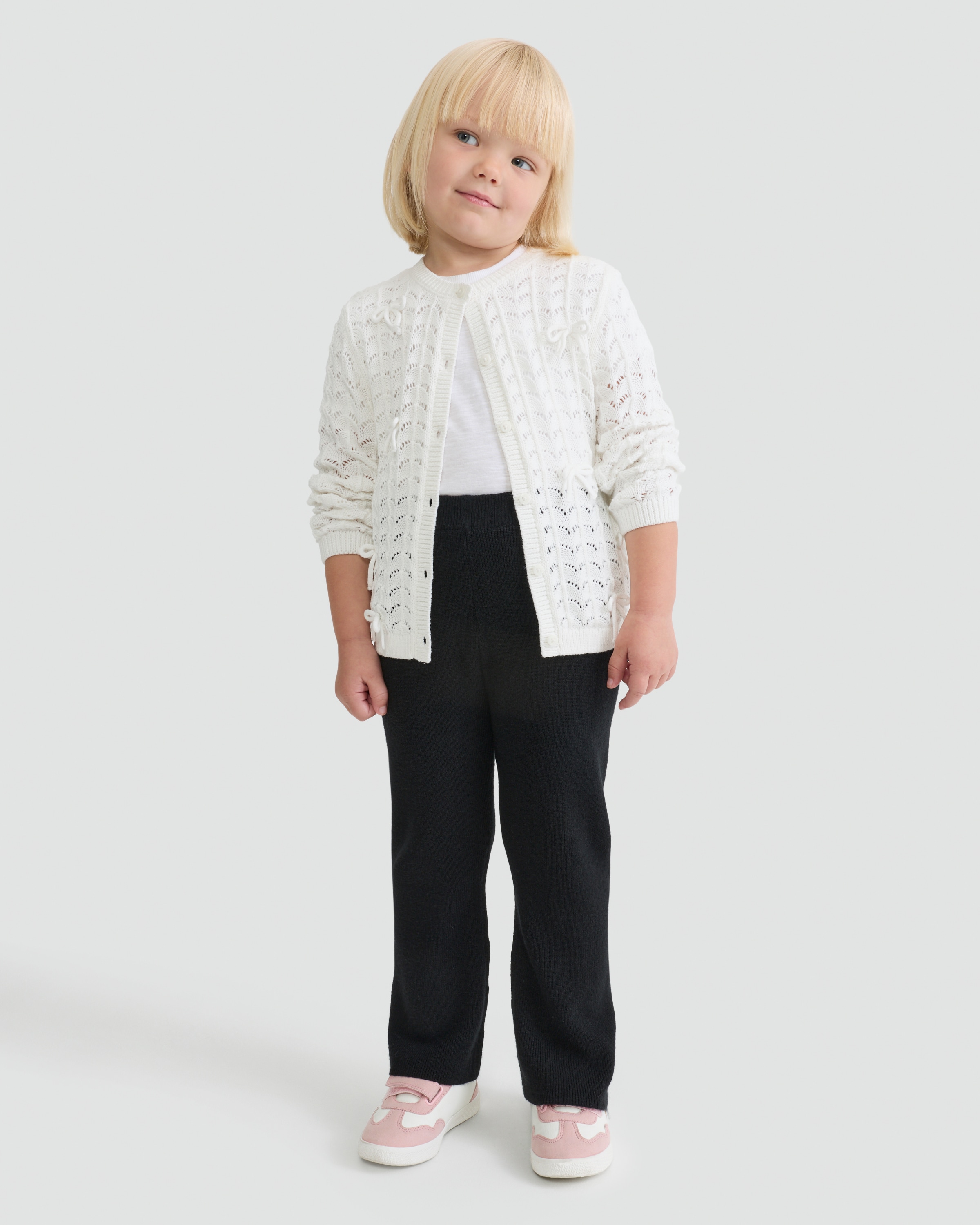 F&F x Samantha Faiers Knitted Flared Trousers in Black thumbnail 4