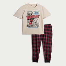 Marvel Comic Print Top and Joggers Pyjamas in Multi thumbnail 4