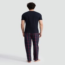 F&F Stag Embroidered T-Shirt and Check Long Pants Pyjamas in Multi thumbnail 3
