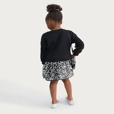 F&F Girls Sequin Bow Dress and Matching Bag Set in Black thumbnail 3