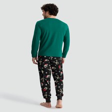 F&F Pure Cotton Happy Howlidays Top and Cuffed Joggers Pyjamas in Multi thumbnail 3