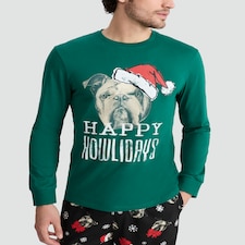 F&F Pure Cotton Happy Howlidays Top and Cuffed Joggers Pyjamas in Multi thumbnail 2