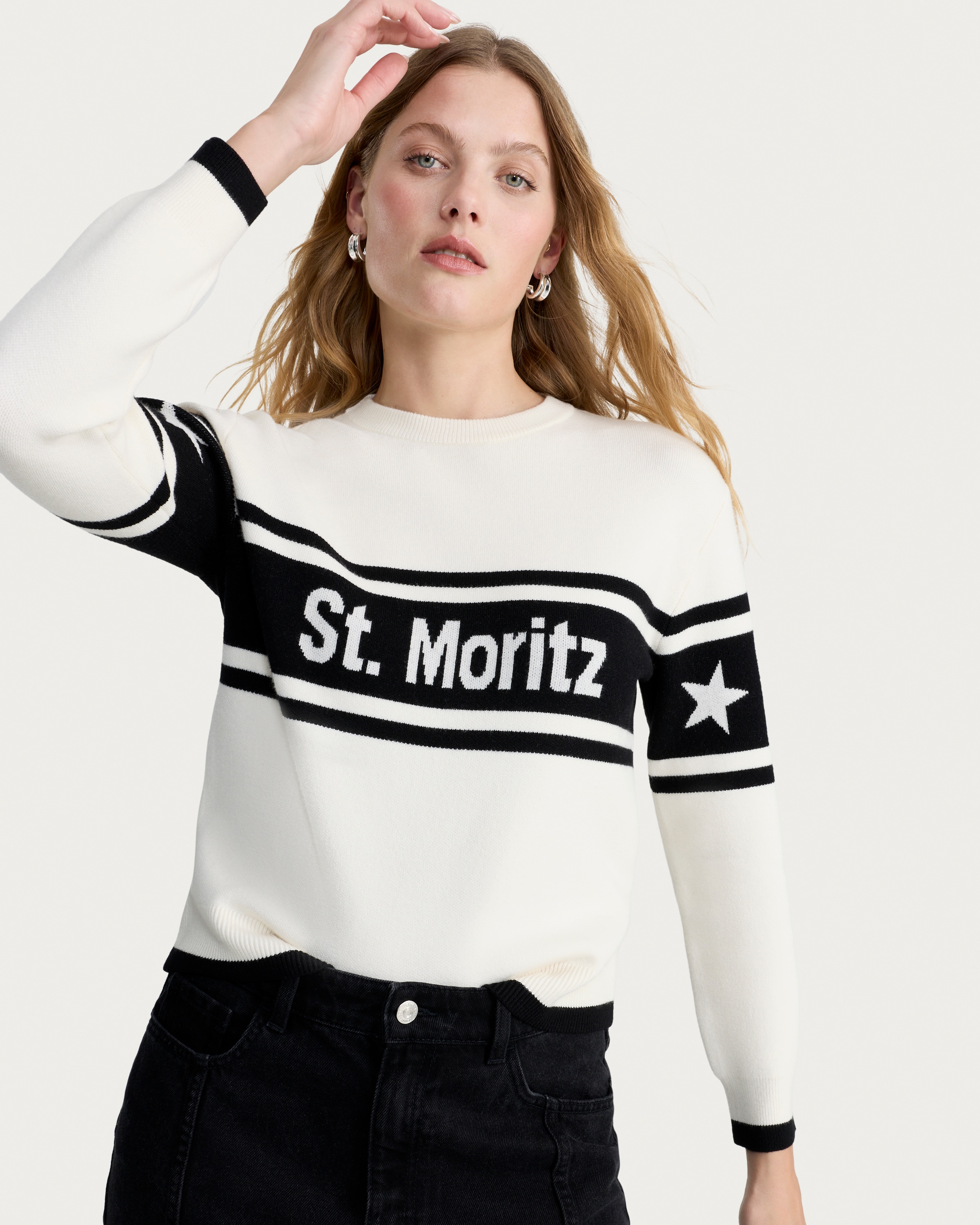 F&F Knitted St. Moritz Slogan Jumper in Multi