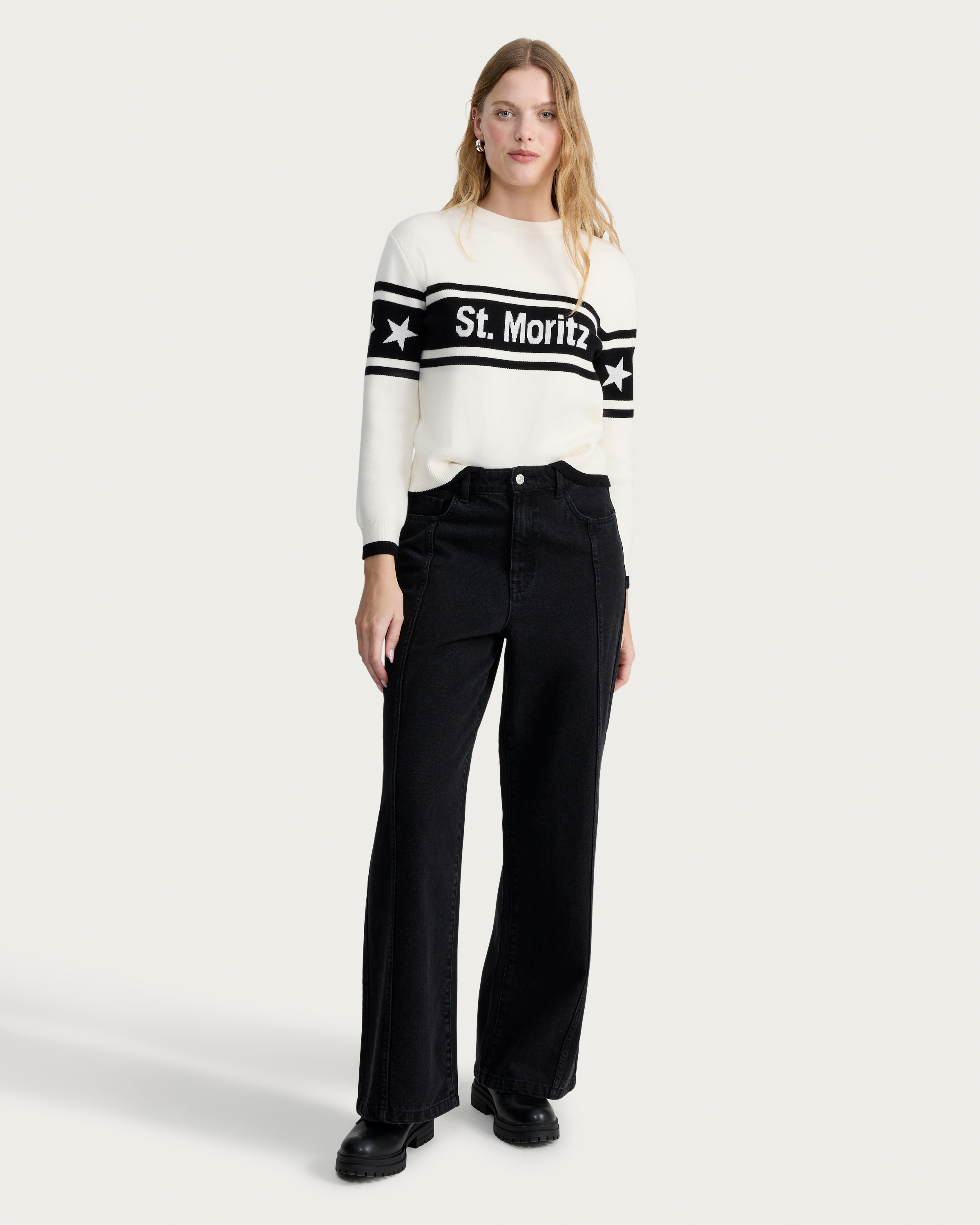 F&F Knitted St. Moritz Slogan Jumper in Multi thumbnail 2