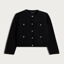 F&F Gold Button Pocket Cardigan in Black thumbnail 4