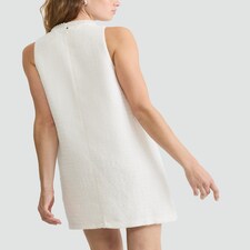 The F&F Edit Boucle Embellished Neck Sleeveless Dress in Cream thumbnail 3