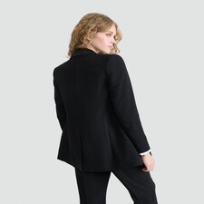 The F&F Edit Double Breasted Tuxedo Blazer in Black thumbnail 2