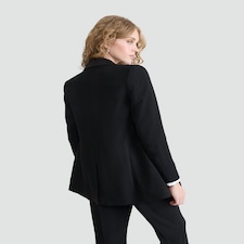 The F&F Edit Double Breasted Tuxedo Blazer in Black thumbnail 2