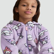 Hello Kitty Fleece Hooded Onesie in Pink thumbnail 2