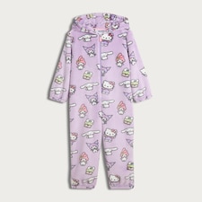 Hello Kitty Fleece Hooded Onesie in Pink thumbnail 4