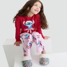 Disney Lilo & Stitch Pure Cotton Christmas Print Pyjamas in Multi