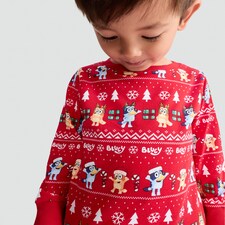 Bluey Matching Family Christmas Pyjamas in Red thumbnail 3