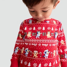 Bluey Matching Family Christmas Pyjamas in Red thumbnail 3