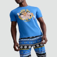 Bullseye Pure Cotton Top and Cuffed Joggers Pyjamas Set in Multi