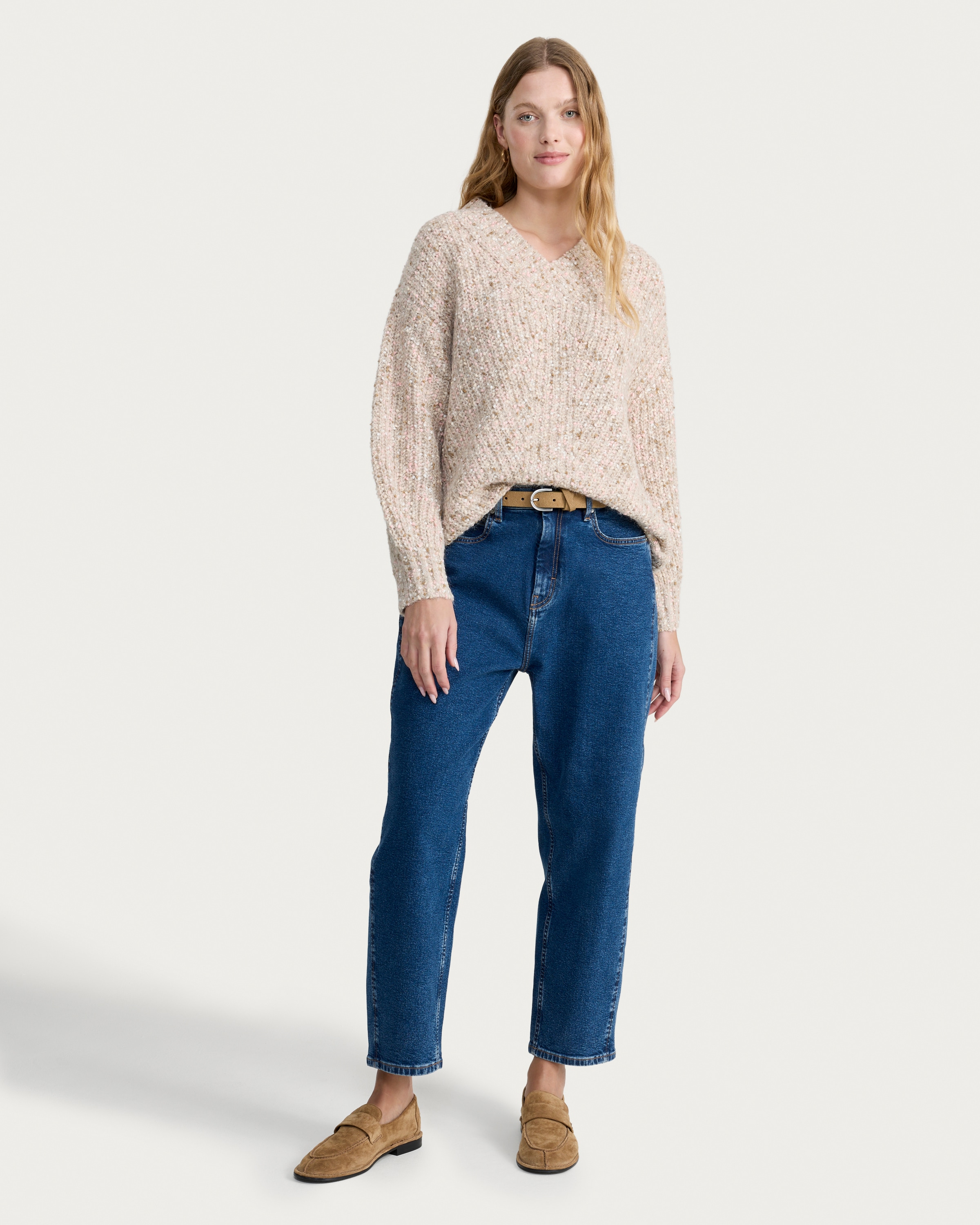 F&F Knitted V Neck Jumper with Wool in Multi thumbnail 2