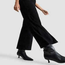 F&F Ribbed Wide Leg Co-ord Trousers in Black thumbnail 2