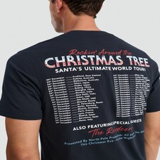 F&F Pure Cotton Rockin' Around the Christmas Tree T-Shirt in Navy thumbnail 3