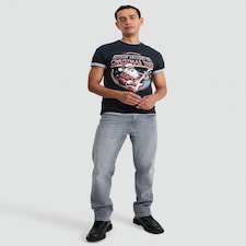 F&F Pure Cotton Rockin' Around the Christmas Tree T-Shirt in Navy thumbnail 2