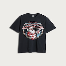 F&F Pure Cotton Rockin' Around the Christmas Tree T-Shirt in Navy thumbnail 4