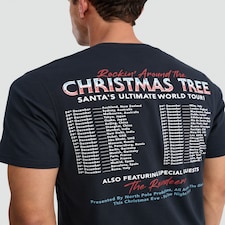 F&F Pure Cotton Rockin' Around the Christmas Tree T-Shirt in Navy thumbnail 3