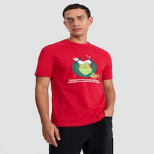 The Grinch Pure Cotton Christmas Quote T-Shirt in Red