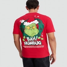 The Grinch Pure Cotton Christmas Quote T-Shirt in Red thumbnail 3