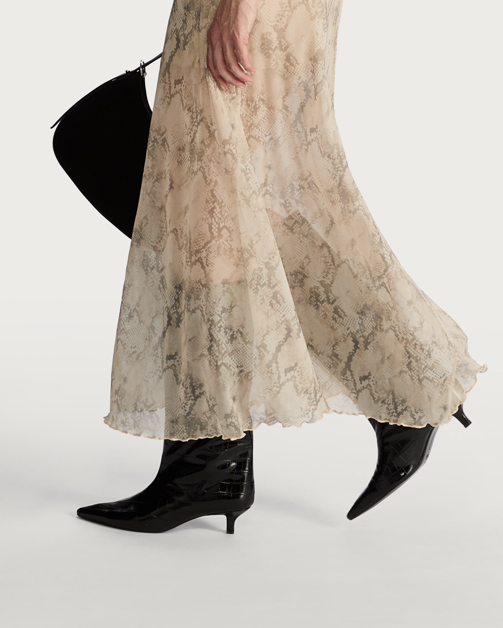 F&F Mesh Animal Print Co-ord Maxi Skirt in Neutral thumbnail 2