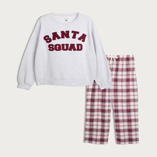 F&F Santa Squad Matching Family Christmas Pyjamas in Grey thumbnail 4
