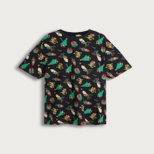 F&F Pure Cotton Festive Print Short Sleeved T-Shirt in Navy thumbnail 2