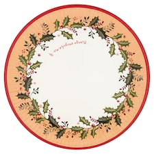 Tesco Holly Christmas Plates 23cm 10 Pack