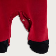 F&F Baby 2-Piece Cotton Rich Fleece Santa Outfit in Red thumbnail 4