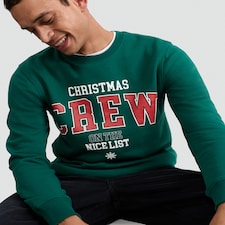 F&F Cotton Rich Christmas Crew Slogan Sweatshirt in Green thumbnail 2