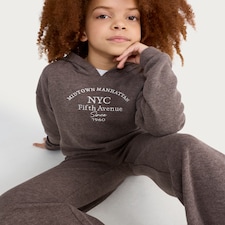 F&F Girls 2-Piece NYC Hoodie and Joggers Set in Mink